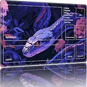 ACWDMKH MTG Playmats for Magic The Gathering-Play Mat,Game Play Mat for MTG TCG 24" x 14" Board Game Card Game Trading Card Game Play Mat with Zones&Storage Bag,Mousepad Desk Mats,Purple Snake Flower