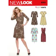 New Look Sewing Pattern 6301 N6301 Misses' Mock Wrap Knit Dress