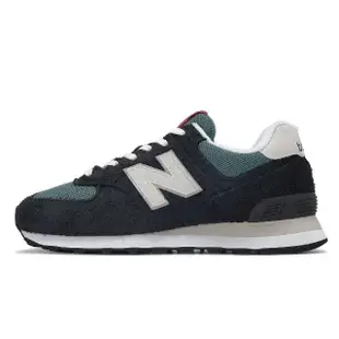 【NEW BALANCE】休閒鞋 574 男鞋 女鞋 黑 灰質 麂皮 網布 經典 情侶鞋 NB(U574MGH-D)