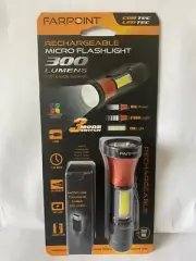 Farpoint LED & COB TEC Rechargeable Micro Flashlight 300 Lumens 3 Modes