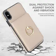 IPhone X/IPhone XS Case With Card Holder,Military Grade Drop Protection,Durable Shockproof Cover-White