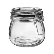 Argon Tableware Glass Storage Jar with Airtight Clip Lid - 500ml