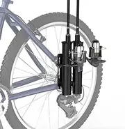 Fishing Rod Holder, Secures Fishing Pole to Bicycle,2 Tubes Rod Holder, Holds 2 Rods, Easy to Mount, Rod Rack for Bicycle Fishing