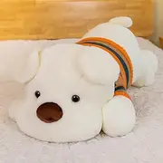 Big Puppy Dog Pillow Long Plush Pillow Cushions White Dog Long Throw Sleeping Animal (70cm)