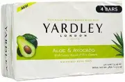 Yardley London Aloe & Avocado Natural Moisturizing Bath Bar 4 ct 4.25 oz 2 Pack