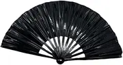 Perfeclan Folding Popping Fan, Photo Props, Compact Decoration Handheld Hand Fan for Stage Performance Outfits Music Festival, Black