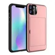 Rose Gold Apple iPhone 12 Pro Max Shock Proof Magnetic Card Slot Case