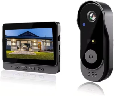 Video Doorbell with Two-Way Audio 2.4G Wireless Smart 4.3" LCD Screen Intercom V