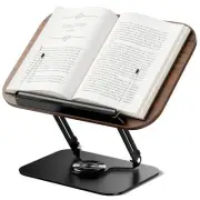 Book Stand for Reading, Adjustable Book Holder with 360° Rotating Base Foldab...