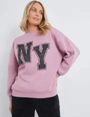 [Rivers] Rivers Printed Sweatshirt - Size 12 - Mens - PINK NY 12 PINK NY