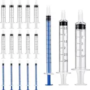 Syringe 1 ml/3 ml/5 ml, 60 pieces plastic syringe, dosing syringe for scientific laboratories, liquid measurement and release, animal feeding, plant watering