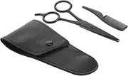 All-in-1 Beard Eyebrow Trimming Kit Sturdy Beard Scissors Set Storage Case for Professionals and Beginners
