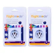 2x Flightmode Inbound Australian/New Zealand Outlet Plug Travel Adapter