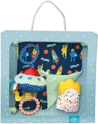 Manhattan Toy Space Baby Gift Set with Silicone Teething Mitt Lovie Rattle