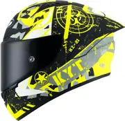 KYT NZ-Race Blazing, full face helmet , color: Matt Yellow/Black/White/Grey , size: M