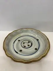 RARE! Jeff Kleckner Pottery Studio Artist Glaze Stoneware Signed 10” Pie Plate