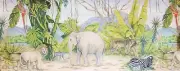 2 Rolls "In the Jungle" Self Stick Wall Border Decoration Pre-Pasted 4yd x 7"