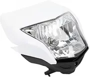Headlight Assembly Fairing, Compatible For XR150L Motorcycle Head Light Headlamp Mask Halogen Pit Dirt Bike Motocross Accessory(WHITE)