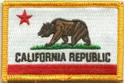 VELCRO® BRAND Fastener Morale HOOK PATCH State Of California Full Color 3x2"