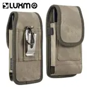 For Google PIXEL 3A Brown Denim Fabric Belt Clip Holster Pouch Case Cover