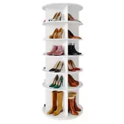 Rotating Shoe Rack 6 Tier Organizer, High Bottom Design 6 Tier, 60.6" H White