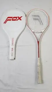 Fox Ceramic Squash Racket (WB-310) - New Old Stock, Vintage, Red/White