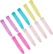 Comfortable Cuticle Scissor Handle Covers 6 Pieces Trimmer Handle Covers Anti Silicone Sleeves Random Color