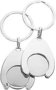 [DOITOOL] 2pcs Metal Trolley Coin Holder Keychains Keyring Token for Supermarket Shopping Cart Lightweight Design Key Chain Pendant present for Everyday Use