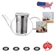33.75 oz Artesano Borosilicate Glass Teapot with Elegant Stainless Steel Sieve