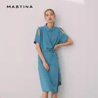 在飛比找蝦皮商城優惠-【MASTINA】襯衫式 不對稱 設計款 露肩 腰帶 女 短