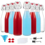 8 Set, 16 OZ Swing Top Glass Bottles - Flip Top Beer Brewing Bottles with Sto...
