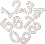 ARTSEWPLY 1Set Pearl Rhinestone Number Patches for DIY Clothing Decoration Wear Resistant Rhinestone Patches for Hats Bags and More Appliques for Creative