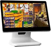 Cash Register for Business Supermarket, 15.6 Inch Touch Screen PC POS Systems, All in One Smart Touch Screen Cash Register, for Business Restaurants Retail