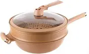 Titanium Micro-Pressure Clay Non-Stick Health Cooker, Multifunctional Non-Stick Clay Pressure Cooker with Steamer Basket, Home Cooking Pan for Stir-frying, for All Kinds of Stoves (1pcs)