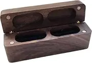 Lopsity Wood Ring Box Double Wedding Ring Box Proposal Engagement Gift Jewelry Display Portable Ring Storage Display Case Travel Jewelry Box (BLACK)