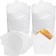 Tulip Wraps Cupcake Baking Muffin Cases Cafe Style White Tulip CP60-175x175x60mm