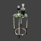 Dyako polished Stainless Steel Side Table with Mirror Top Glass