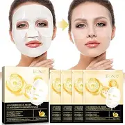 Snail Mucin Sheet Mask, Collagen Face Mask, Moisturizer, Overnight Face Mask for All Skin Types(4 PCS)