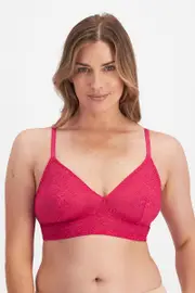 Berlei Because Lightweight Bralette Bra - Hot Hibiscus, Size: 12 C