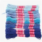 Colorful Creations 12-Piece Gradient Embroidery Thread Set - Bright Polyester Fl