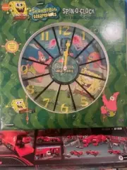 Vintage Rare SpongeBob SquarePants Spin-O-Clock Wall Clock Nickelodeon New/ Box