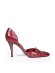 Red Python Leather Pumps