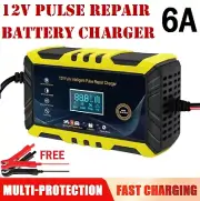 90W 6A 12V Automatic Car Battery Charger Smart Pulse Repair Boat Trickle AU plug