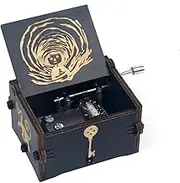 Gliquran Coraline Music Box Small Wooden Hand Cranked Music Boxes Horrow Movie Wind Up Music Box Halloween Coraline Merchandise Stuff