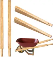WILLBOND Wheel Barrow Handles Wood Replacement 59'' Wheelbarrow Handles Kit with