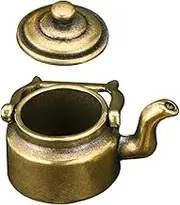 NAMOARLY Brass Tea Kettle Decor Vintage Style Handheld Teapot Ornament for Tea Home Artistic Brass Present Compact Desktop Display Retro Chinese Design