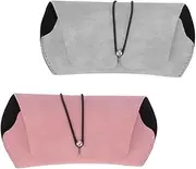 [GALPADA] 2Pcs Casual Glasses Holder Leather Sunglasses Storage Cases Soft Protective Eyewear Boxes for Daily Use Grey Premium Quality Durable Design