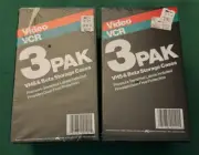 Pack of 6 Black Protective Plastic Case Covers VHS BETA Cassette Tapes sealed