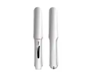 Curly Hair Straight Hair 2 In 1Hair Straightener Brush Ionic Hair Straightening Brush with Fast Ceramic Heating Anti-Scald-White