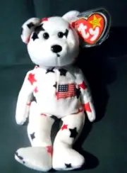 TY BEANIE BABY BABIES GLORY BEAR NEW WITH TAGS RETIRED AMERICAN FLAG JULY 4TH